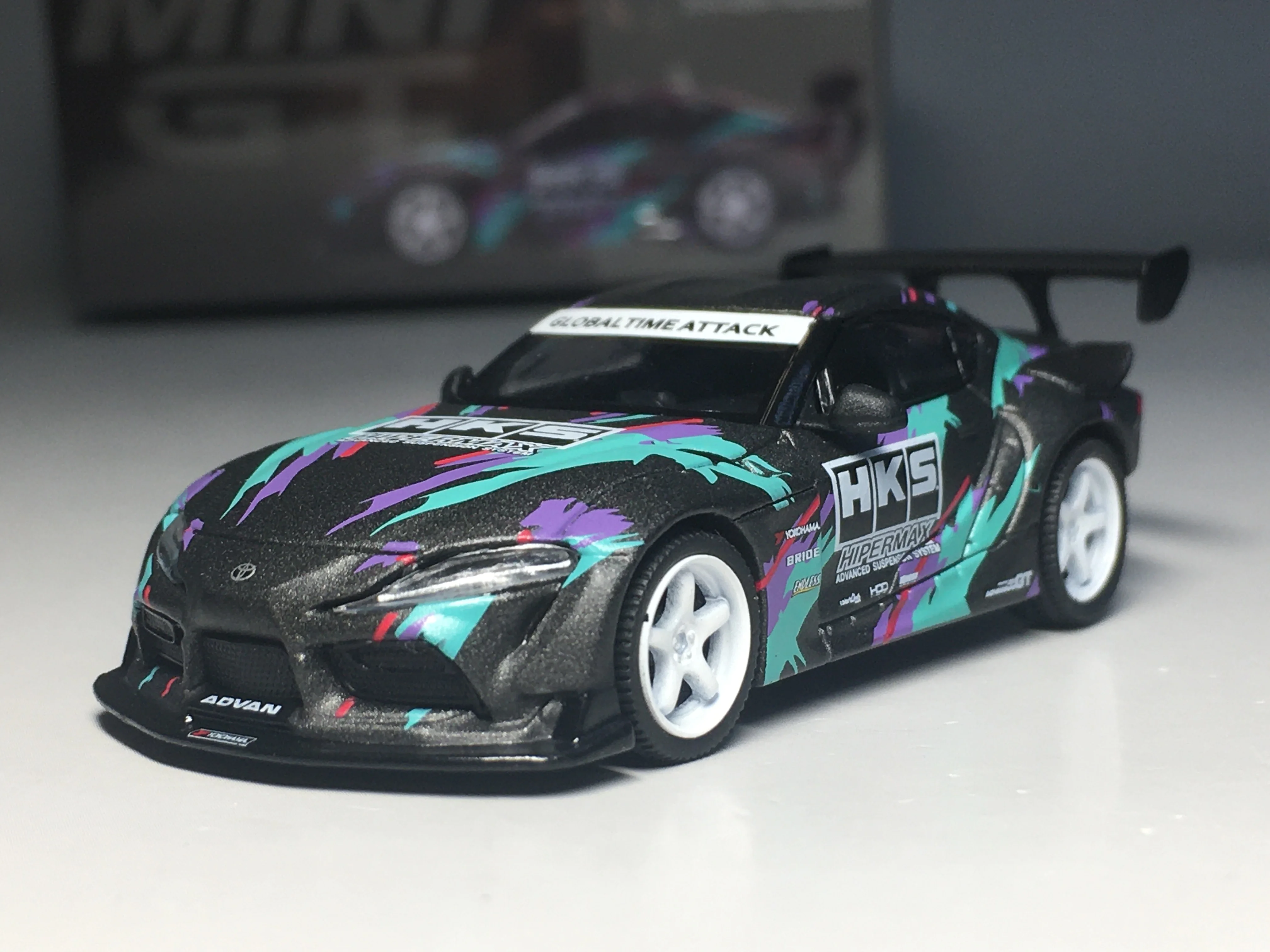 

Mini GT 1:64 HKS Toyota GR Supra 2019 SEMA Presentation Model Car DieCast Collection Limited Edition