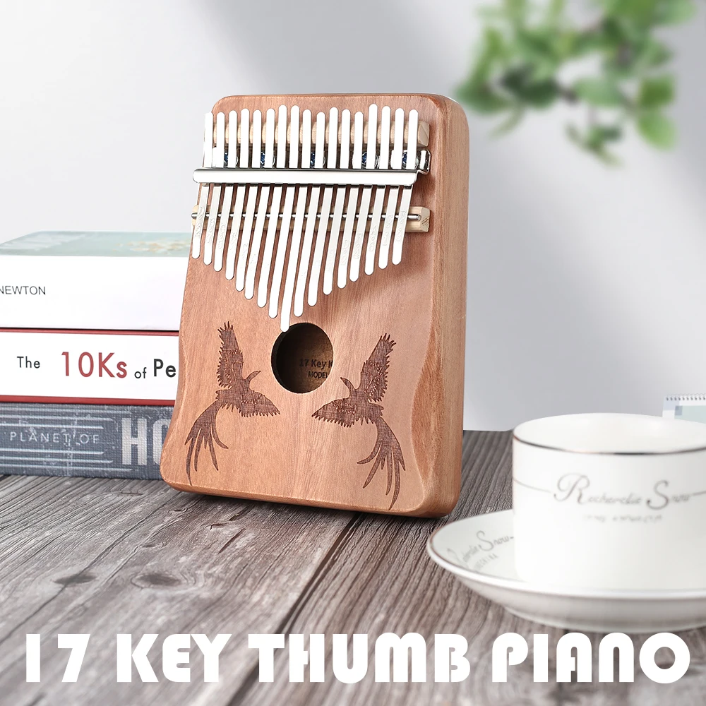 

Children 17 Keys Kalimba Thumb Piano Hand Percussion Wood Mbira Body Musical Instruments With Learning Book Kalimba Piano Gift