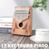 children 17 keys kalimba thumb piano hand percussion wood mbira body musical instruments with learning book kalimba piano gift