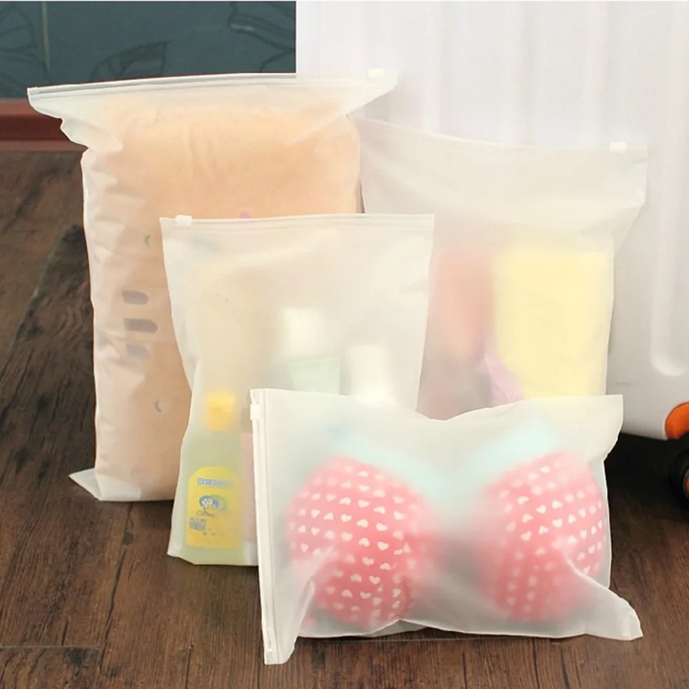 

1Pcs Matte Frosted Travel Pouch Sealed Waterproof Transparent Bag For Clothing Bras Shoes Swimming Bags Hot