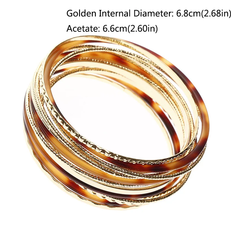 Винтажные круглые Многослойные браслеты из сплава женские ацетата акриловый