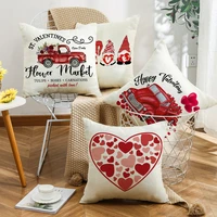 red sweet couples printed pillow case carton lovers photo pillow cover for home sofa decorative cushion cover 45x45cm