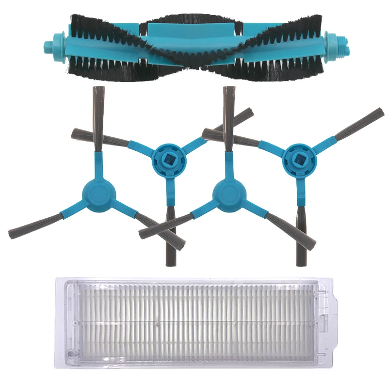 

4xSide Brush +1x HEPA Filter + 1x main Brush for Conga 3290 3490 3690 Proscenic M7 Robotic Vacuum Cleaner Spare Parts