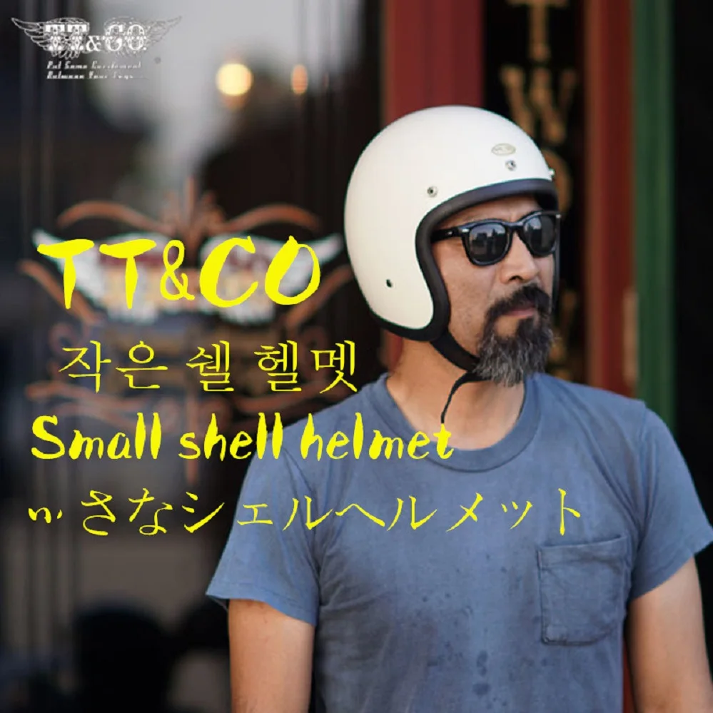 Genuine Japan Korea Style TT&ampCO Vintage Motorcycle 3/4 Jet Casco Moto Retro Cafe Racer Motorbike Riding LightWeight Helmets DOT |