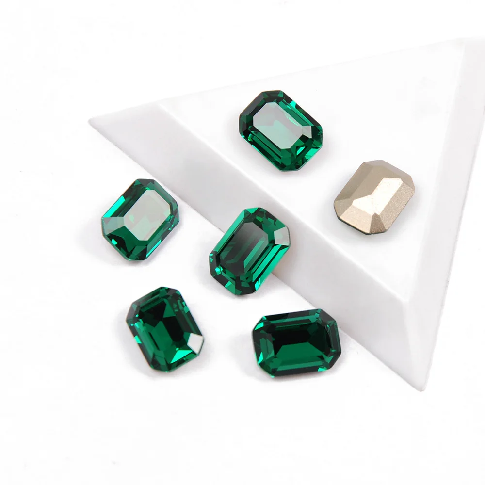 

Emerald Green Rhinestones Different Shape Pointback Claw Crystal Strass Stones Jewel Accessories For Clothes Decoration
