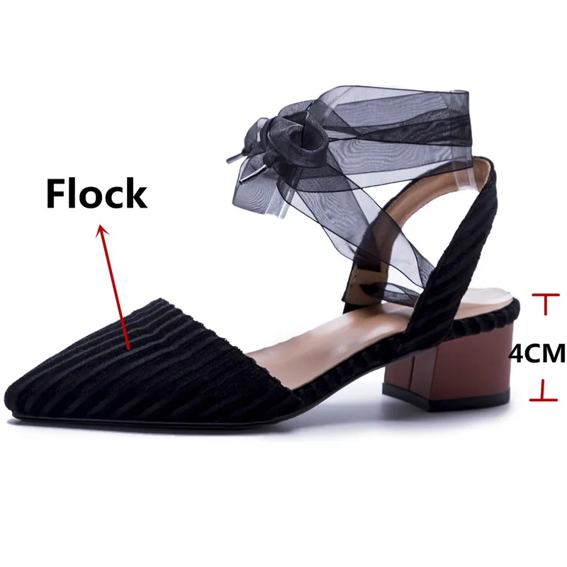 Женские босоножки из флока FEDONAS весенне-летние элегантные на шнуровке с бантом и