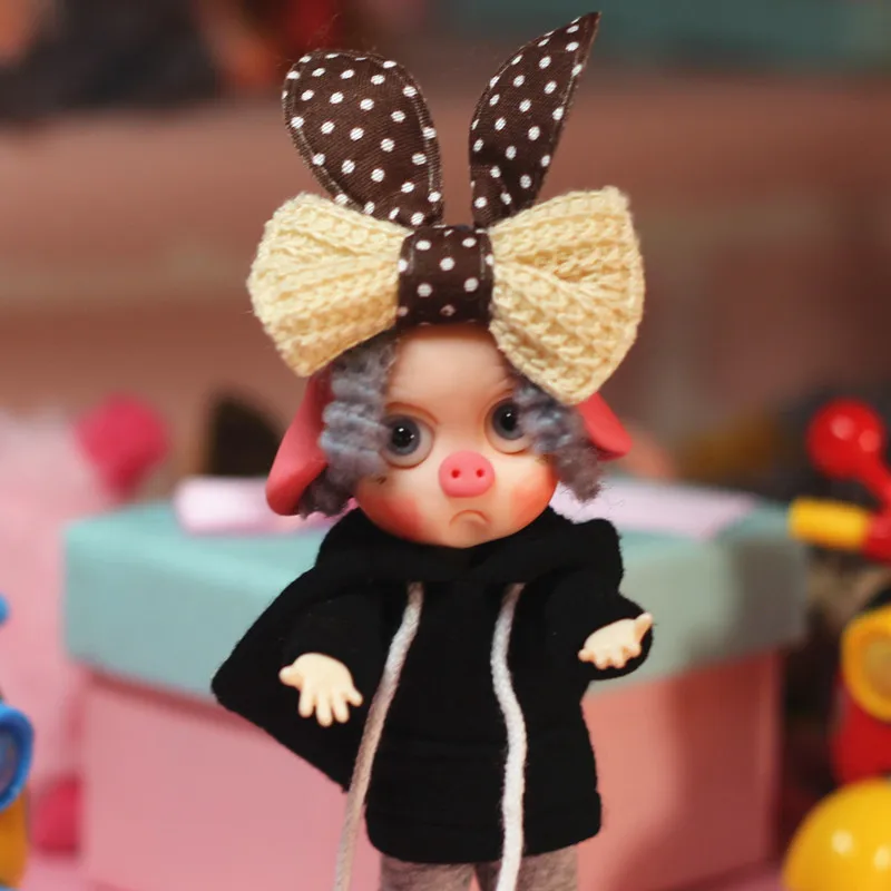Ob11 детская одежда толстовка с капюшоном Новинка 1/12 1/8 bjd красота узел свинка кукла