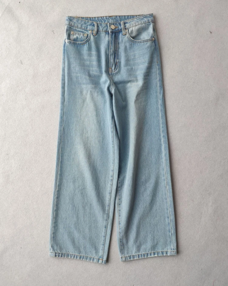 Light Blue Женские брюки с эффектом потертости, светильник, голубые широкие брюки, джинсы, светильник, синий/белый - Цвет: Light Blue