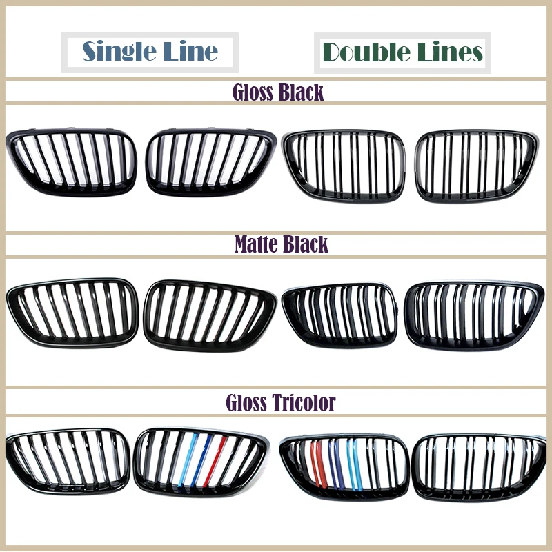 1set Auto Car Front Racing Grills Grilles For BMW 2 Series F22 F23 F87 M2 220i 228i M235i M240i M Performance Accessories