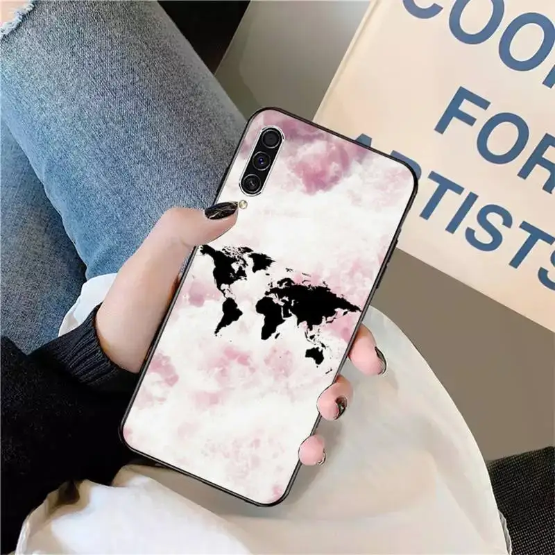 

World Map Travel aircraft Phone Case For Samsung galaxy S 9 10 20 A 10 21 30 31 40 50 51 71 s note 20 j 4 2018 plus