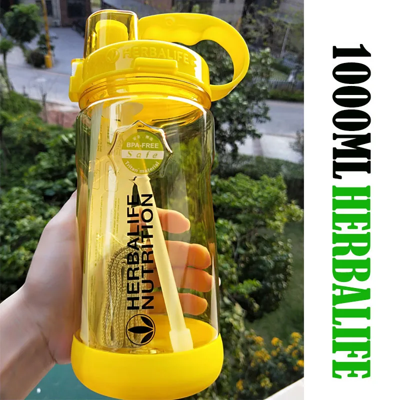 Портативная пластиковая бутылка для воды Herbalife разных цветов 1000/2000 мл без