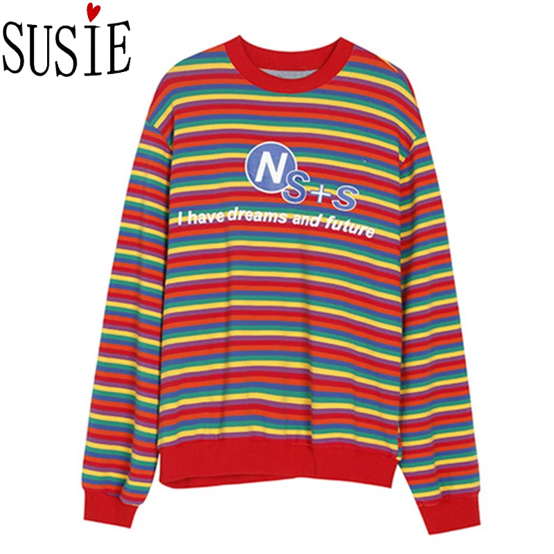 Мужская толстовка в полоску разноцветные пуловеры модная уличная одежда