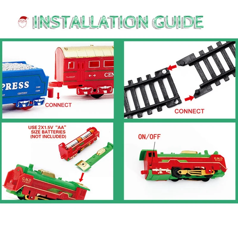 

Christmas Electric Train Toys Kids Electric Railway Track Train Set Racing Road Transportation Building Toys for Xmas