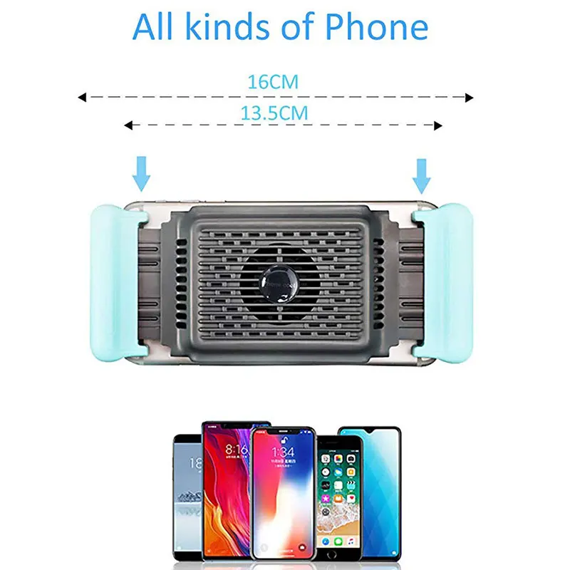

Mobile Phone Cooler Handheld Radiator Grip Support PUBG Phone Cooling Fan Holder Heatsink Stand For Gaming Live Broadcast