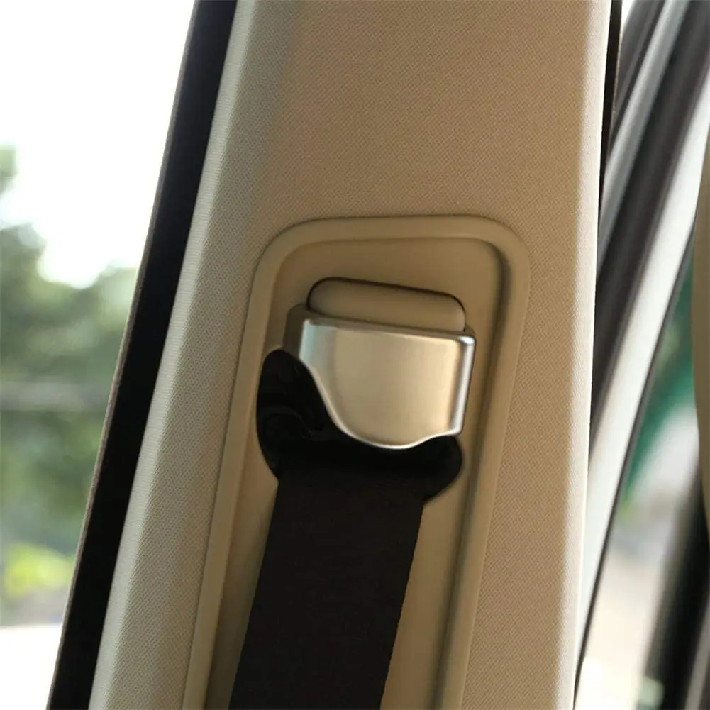 

For Land Rover Discovery 4 2010-2016, For Range Rover Sport 2010-2013, Front Row Belt Buckle Cover Trim Silver ABS