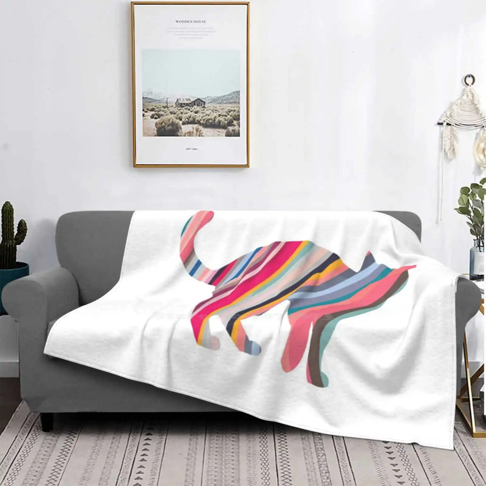 

Manta caliente suave con estampado de gato a rayas, bonito diseño de gato a rayas