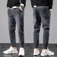 2021 new spring autumn mens jeans elastic harun pants fashion streetwear trousers male casual classic ankle length denim pants