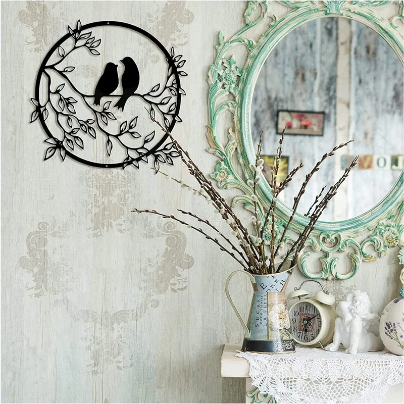 

Металлическая стена искусство Птица на ветке дерева, Металлическая Птица на стену силуэт птица стена искусство Декор для балкона патио кры...