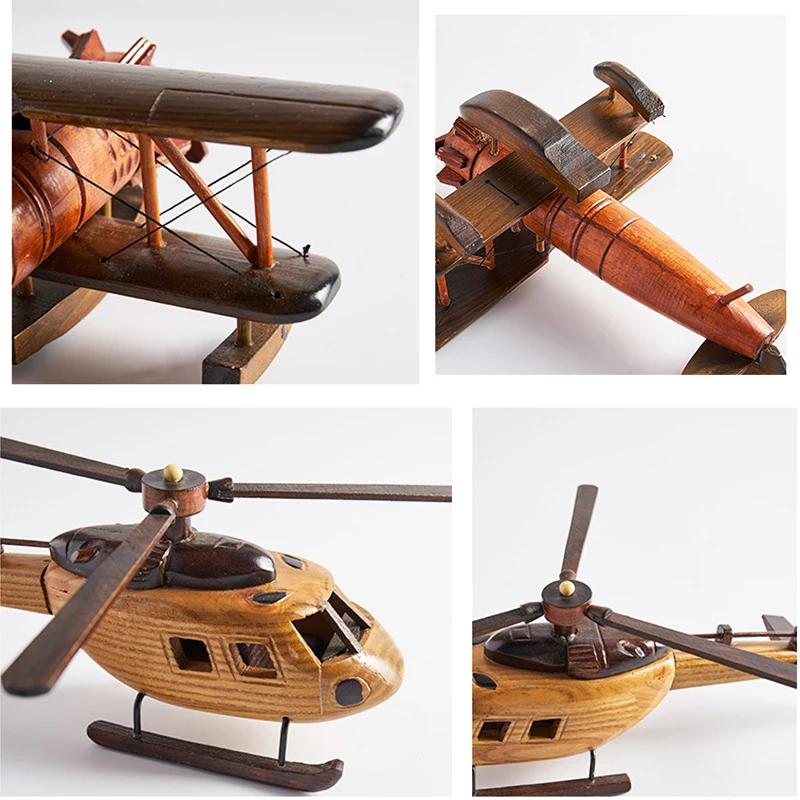 Деревянная модель самолета в стиле ретро украшения для гостиной и дома винтажные