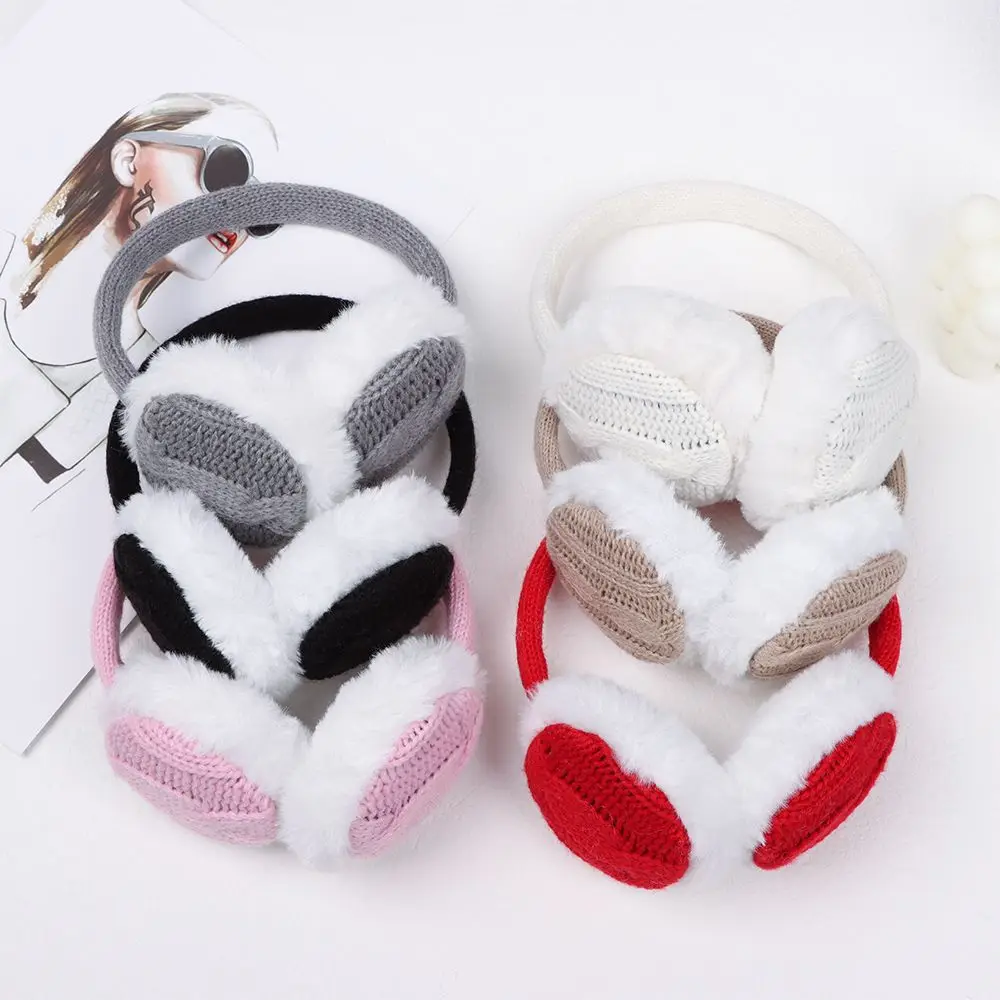 

Women Comfortable Soft Windproof Ear Muff Plush Earmuffs Knitted Earflap Ear Warmers