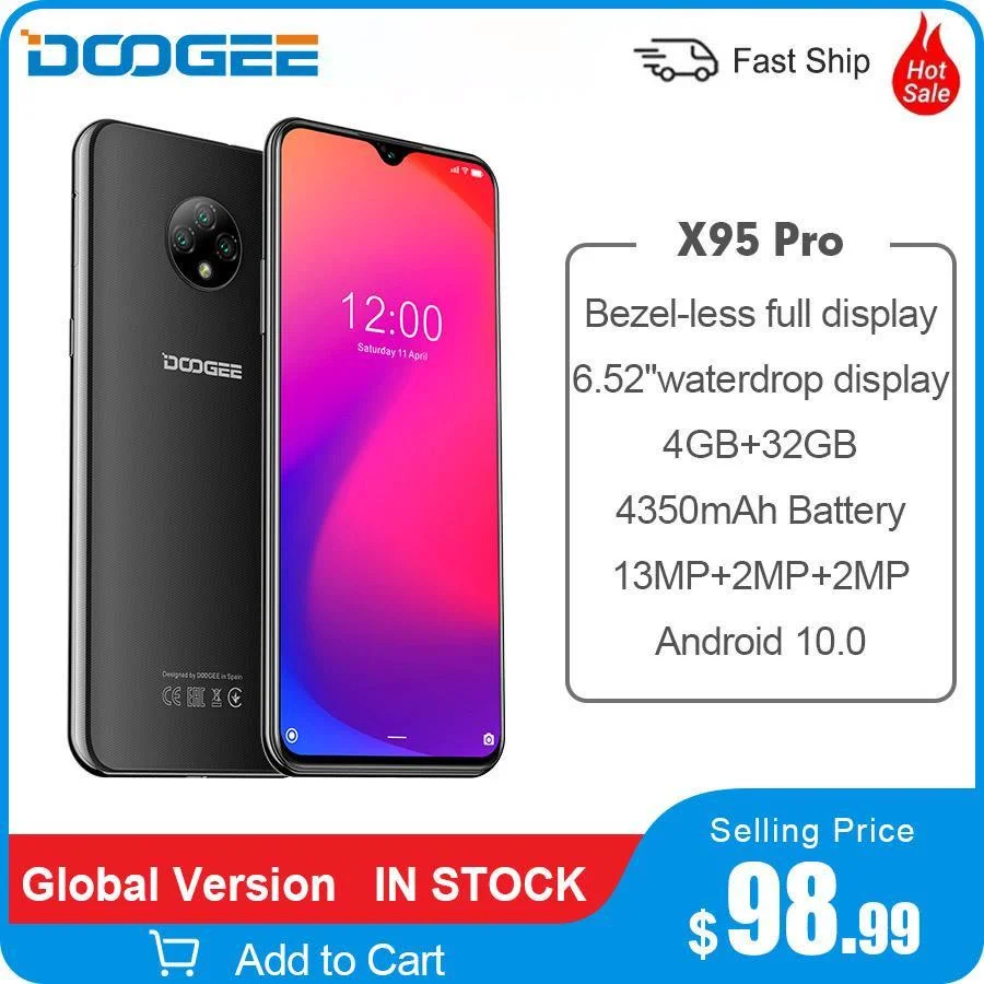 DOOGEE X95 Pro Helio A20 6 52 'ɴ Гб Оперативная память 32GB Встроенная 13MP тройной Камера 4350