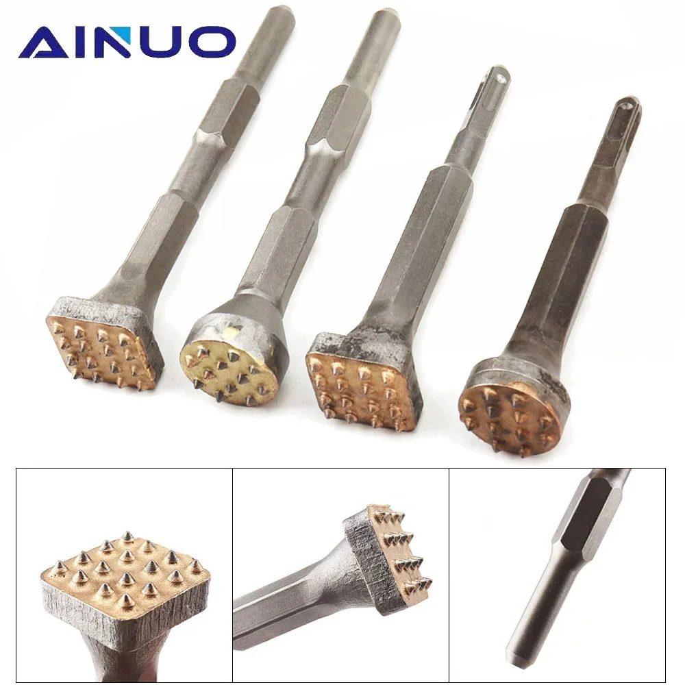 

Alloy Point Groove Gouge Flat Round Electric Flower Hammer Drill Bit Stone Slab Bridge Wall Cement Pavement Chisel