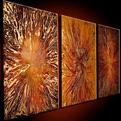 3 Панели абстрактная текстура картины маслом на холсте большая современная