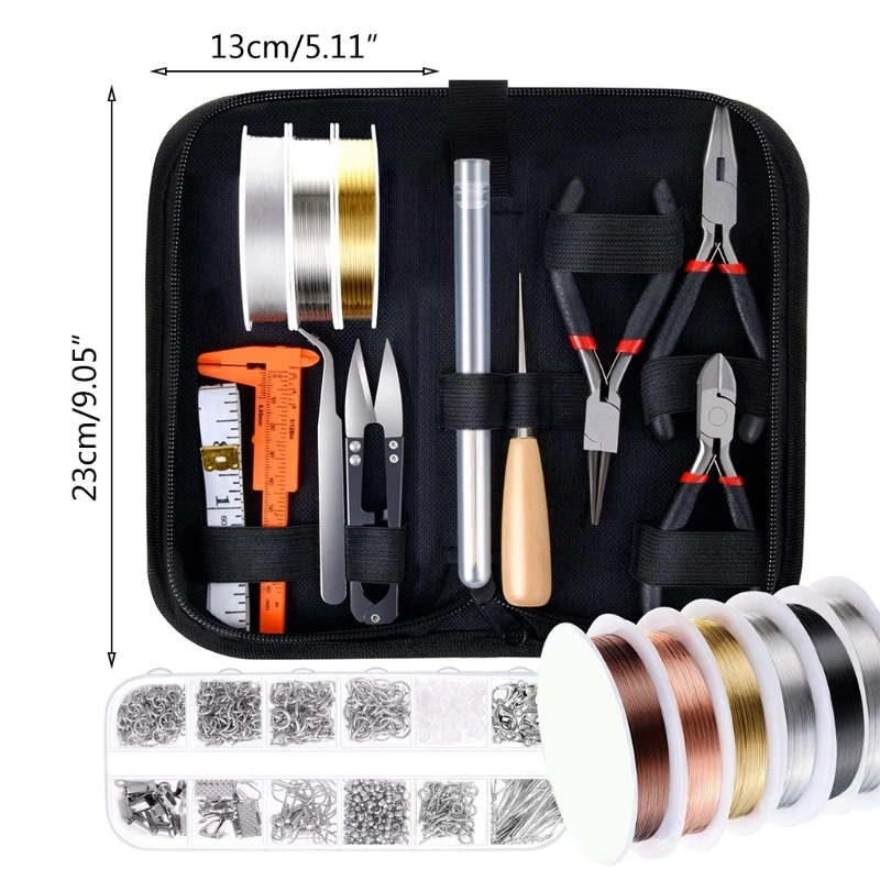 

24 Pcs/Set Jewelry Making Supplies with Jewelry Wires Findings Kit DIY Crafts Jewellery Beading Making Repairing Tools