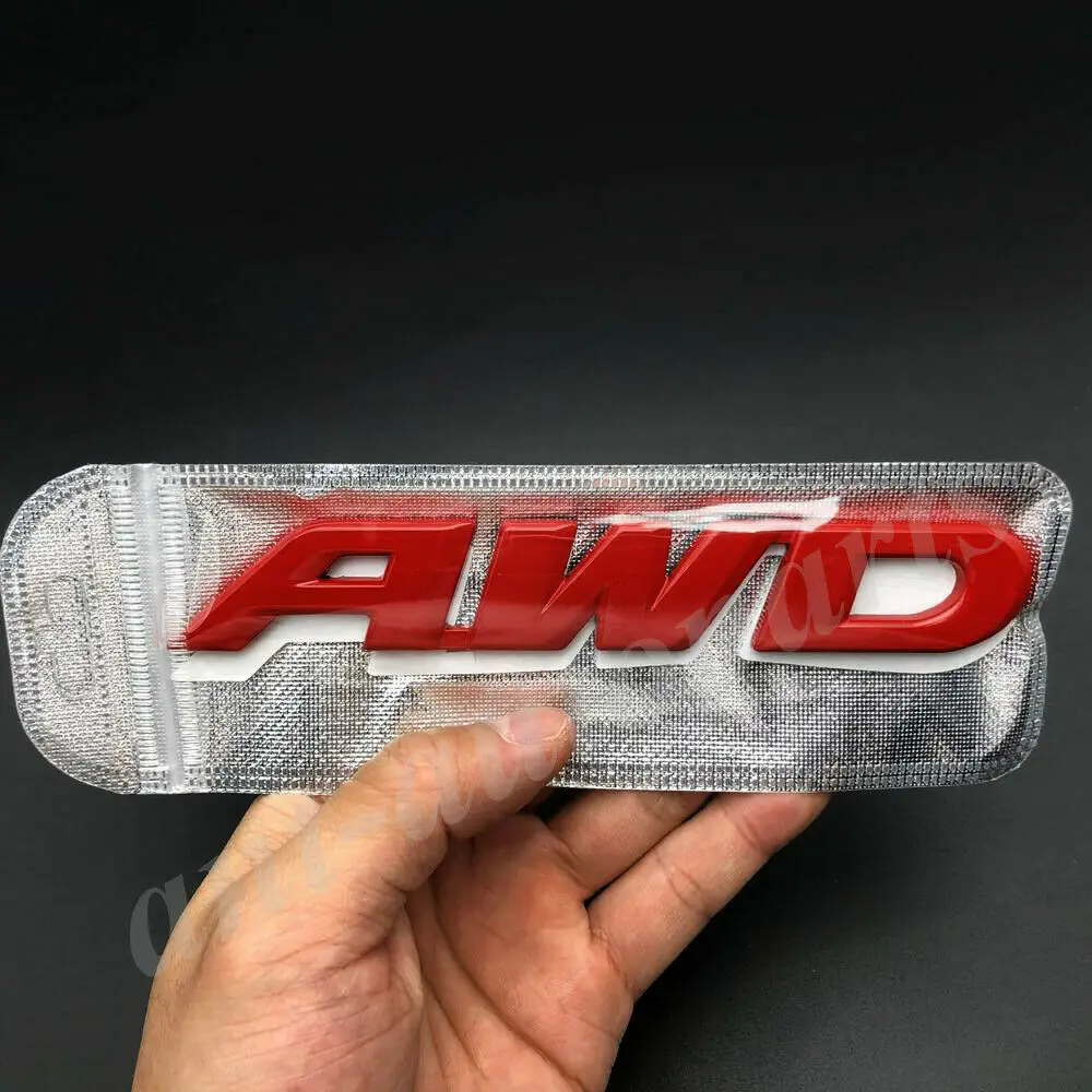 

Red Metal AWD Car Auto Trunk Emblem Badge Decals Sticker V6 4X4 SUV 4WD