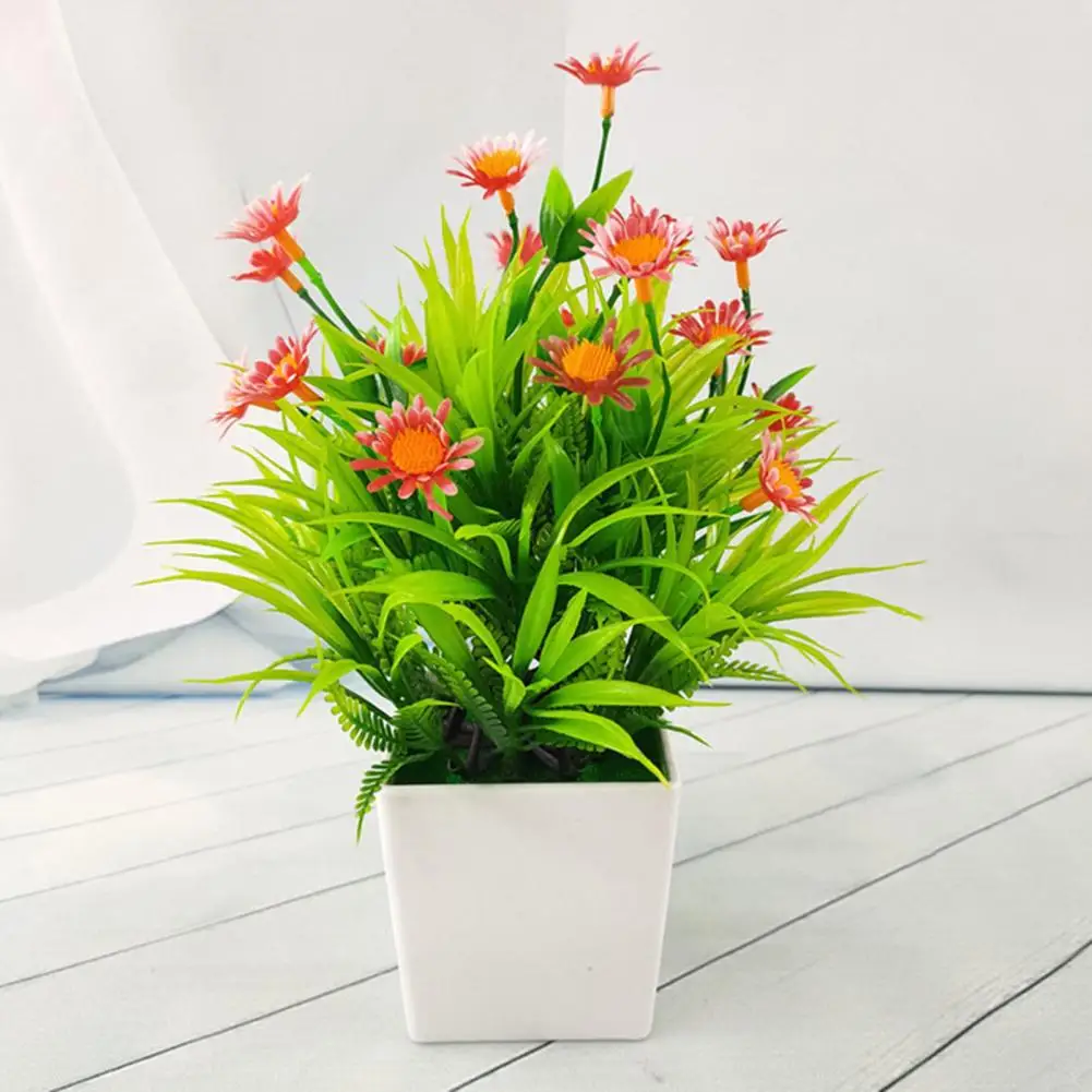 1 Набор в горшке искусственный бонсай ярких цветов домашний декор керамический