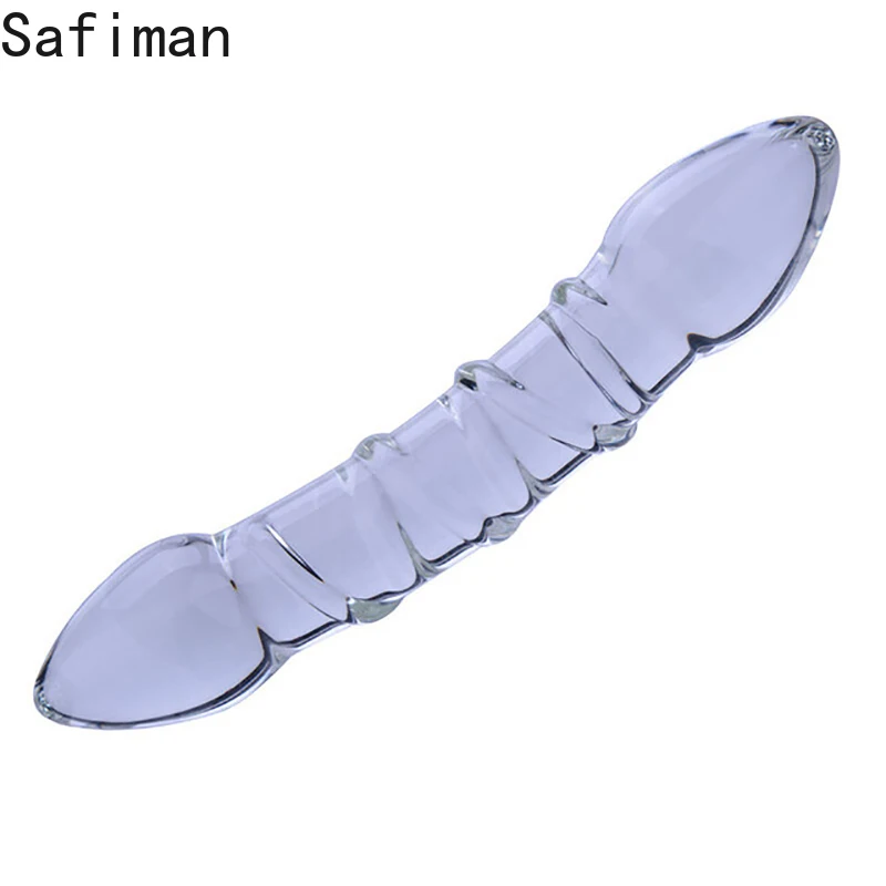 HEYIYI Double sided Crystal Dildo G-spot Stimulation Glass Fake Penis Anal butt plug Female Male Gay Masturbation |