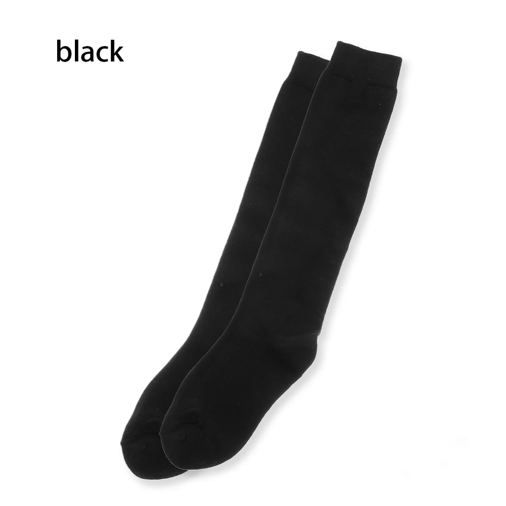 black 1 пара новых носков модные чулки повседневные Хлопковые гольфы выше колена акриловые высокие носки женские зимние гольфы для девочек - Цвет: black