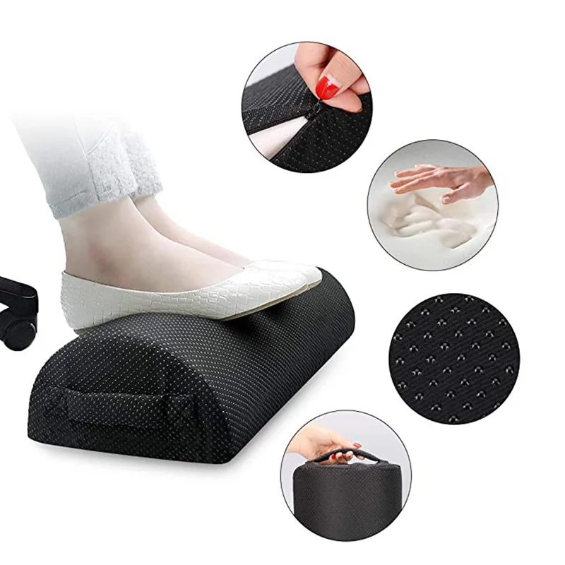 Household semicircular footrest office foot rest drop plastic non-slip cloth foot pad crystal flannel waist pad