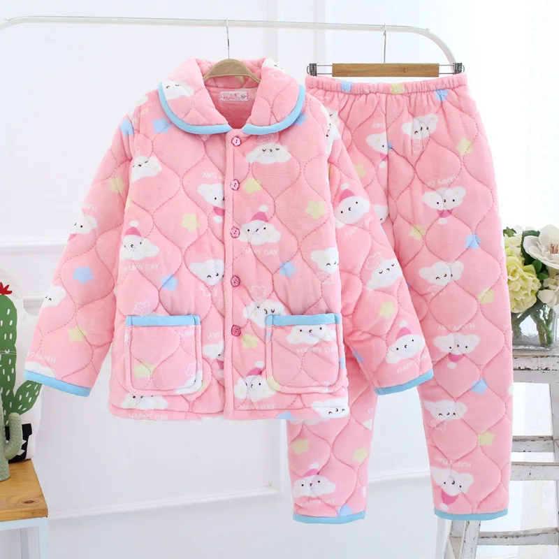 Женские пижамы коралловые бархатные хлопковые женские зимние с длинными