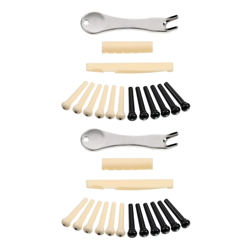 

HOT 2X Acoustic Guitar Bridge Pins Puller Pulling Remover Extractor Tool With Guitar Saddle Nut