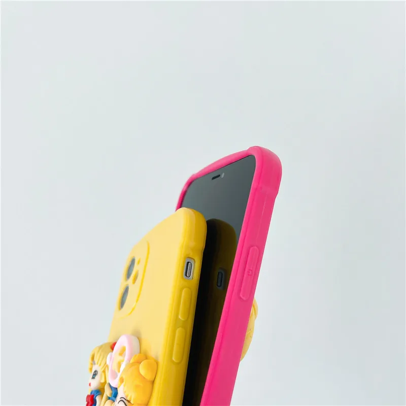 

Cartoon Sailor Moon Simple Neon Silicone Phone case For iphone 12 Mini 11 Pro XS MAX X XR 7 8 Plus SE2020 Fluorescent cute cover