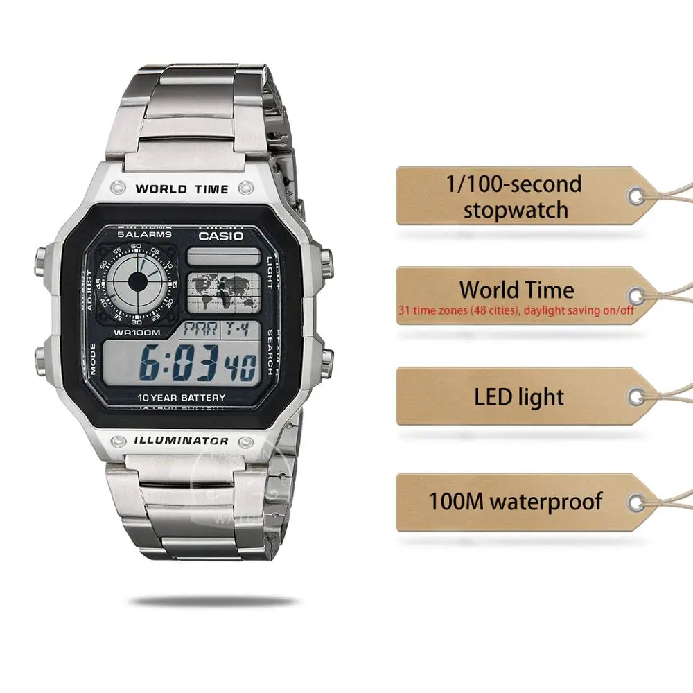 Часы Casio Взрыв часы мужские лучшие марки класса люкс LED военные цифровые часы спортивные Водонепроницаемые часы кварцевые мужские часы relogio masculino reloj hombre erkek kol saati montre homme zegarek meski AE1200
