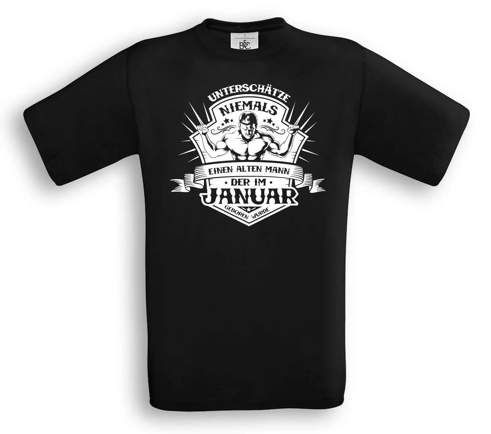 Недооценка никогда не старый человек Рожденный в января футболка Grandad Uncle Capricorn