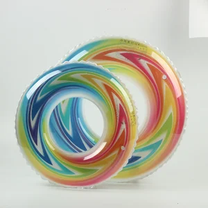 Новое Радужное Надувное плавательное кольцо Плавающий поплавок Летняя Пляжная водная игрушка для бассейна для взрослых и детей