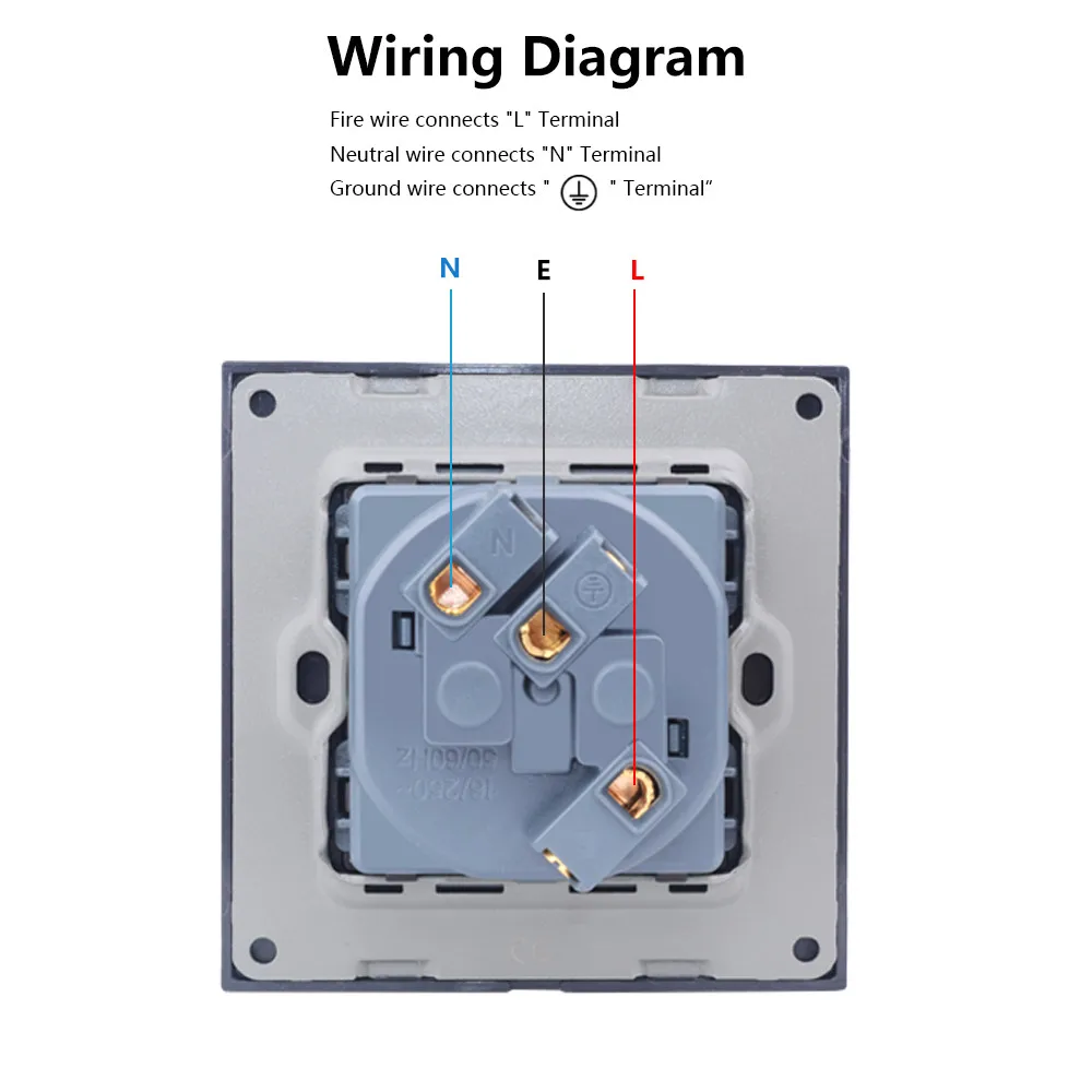 Штепсельная розетка SMATRUL настенная европейского стандарта заземленная