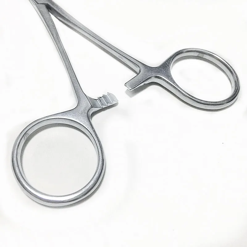 Гемостатический пинцет с изогнутой головкой 125 мм из нержавеющей стали