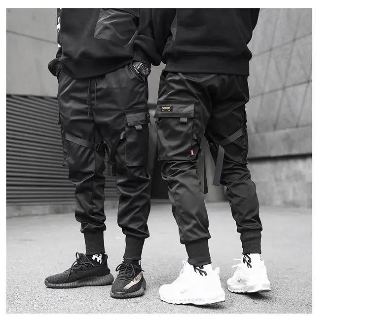 April MOMO 2019 Men Multi-pocket Harem Hip Pop Pants Trousers Streetwear Sweatpants Hombre Male Casual Fashion Cargo |