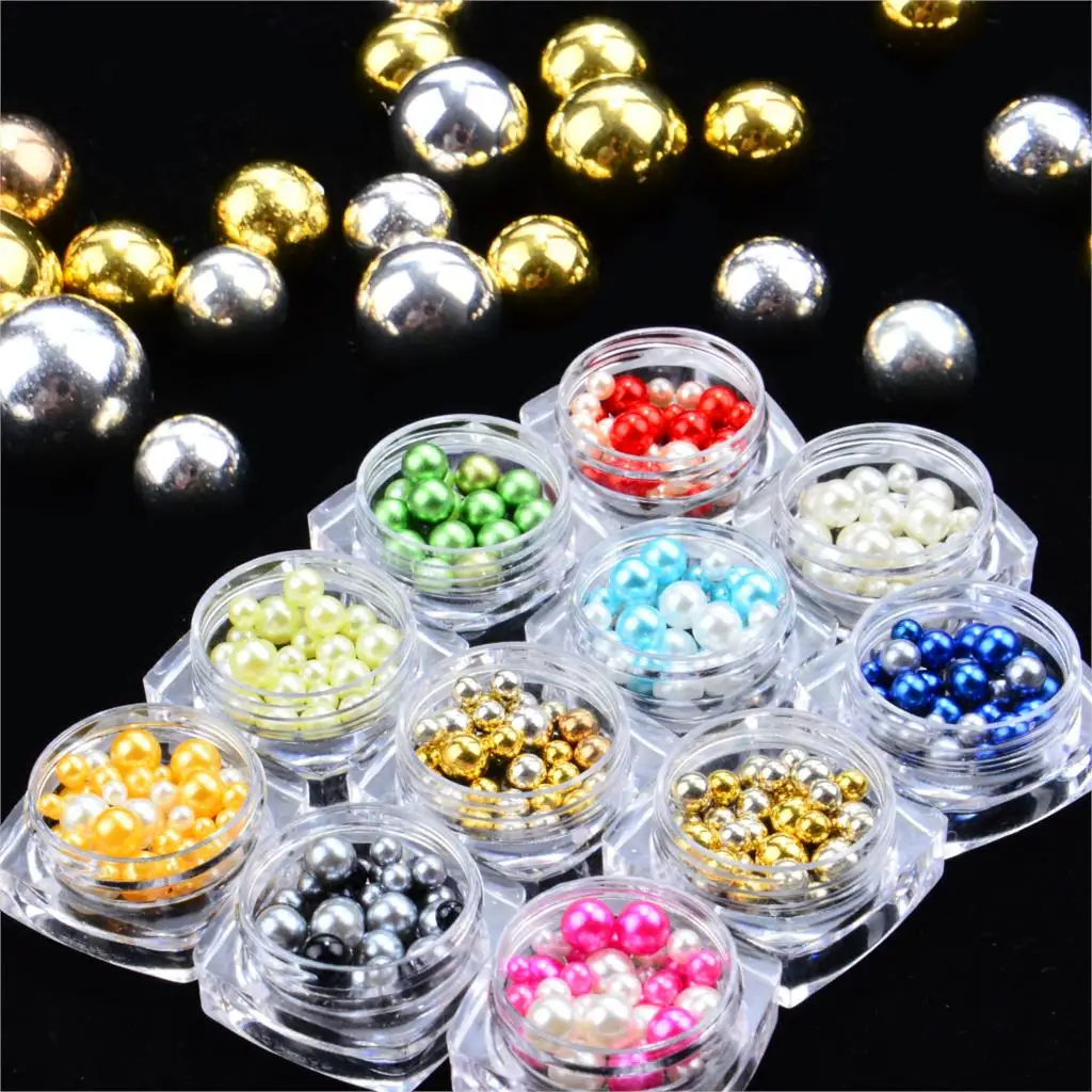

New Multi-size Nail Rhinestones 3D Crystal AB Clear Nail Stones Gems Pearl DIY Nail Art Decorations Gold Silver Rivet Rhinestone