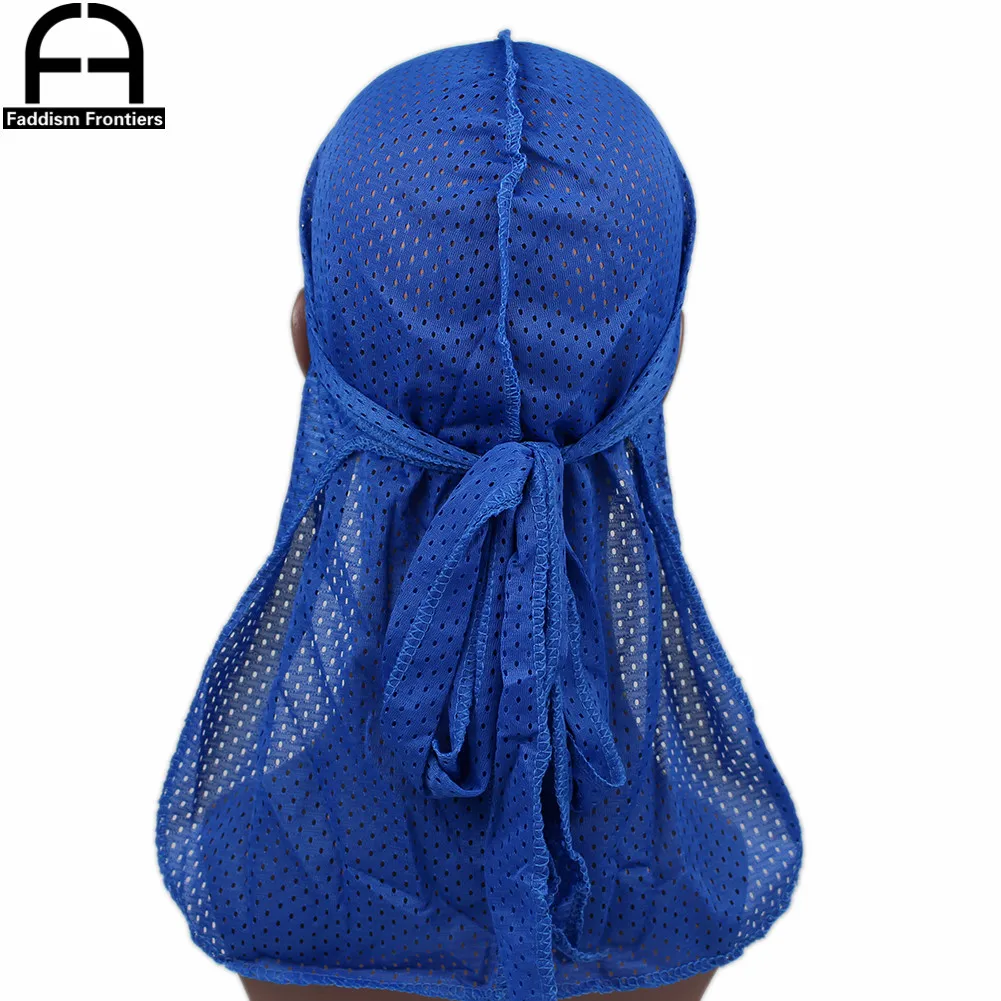 Сетчатые дышащие мужские банданы Durag с длинным хвостом летние волнистые для