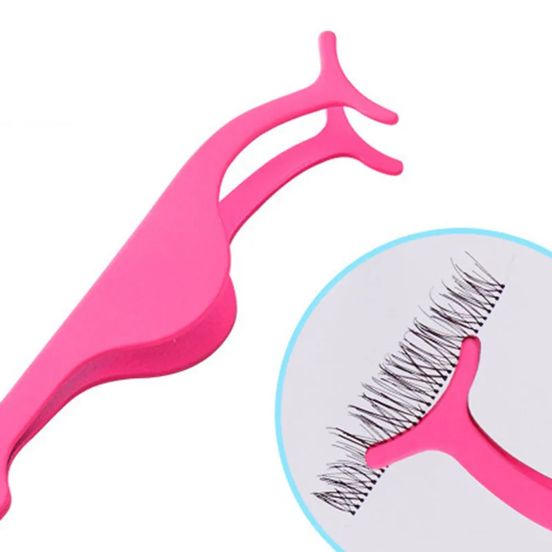 

1Pcs Eyelash Clip Eyebrow Curler Stainless Steel False Eyelash Aid applicator Lash Tweezers Wholesale