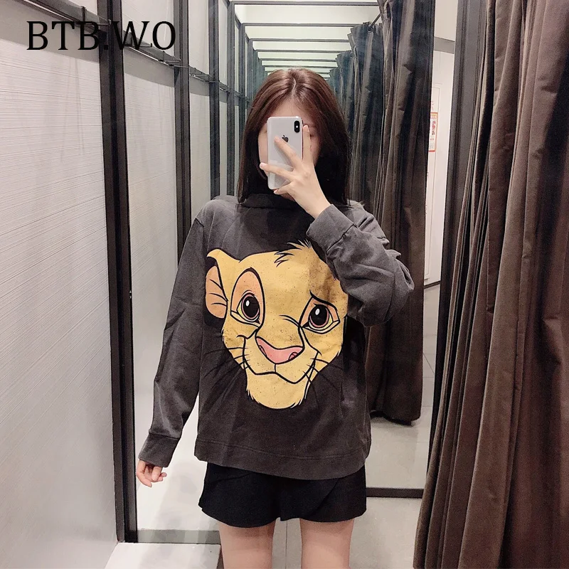 BTB. WO Женская толстовка с мультяшным принтом, женская повседневная куртка, толстовка для бега, свободные модные толстовки для женщин, s пуловер, куртка