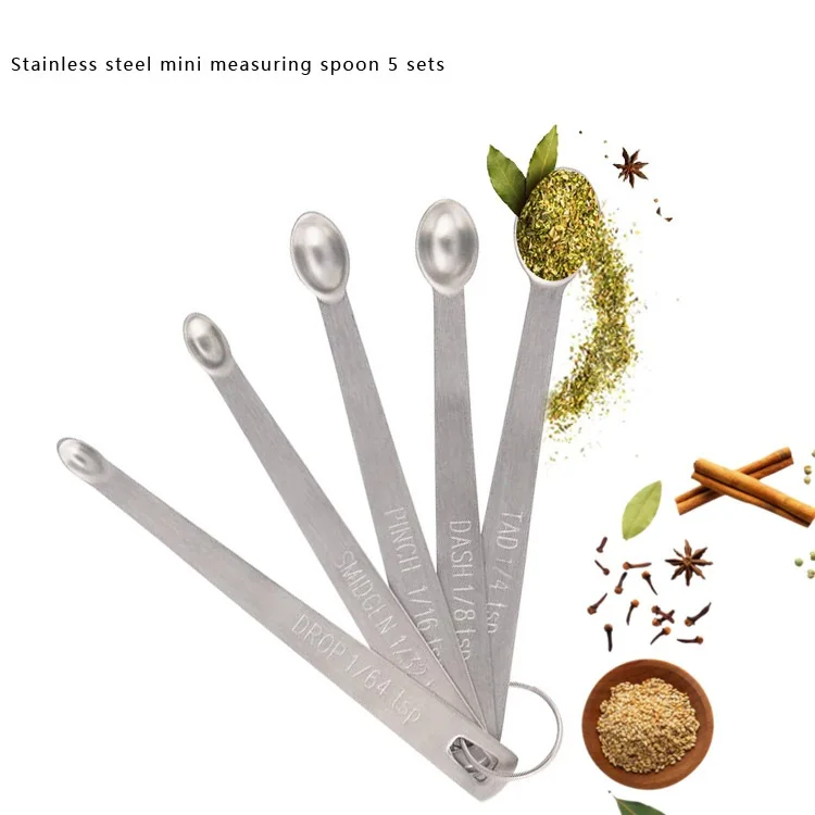 

5 in 1 Set Of Stainless Steel Measuring Spoons For Kitchen Baking Seasonings