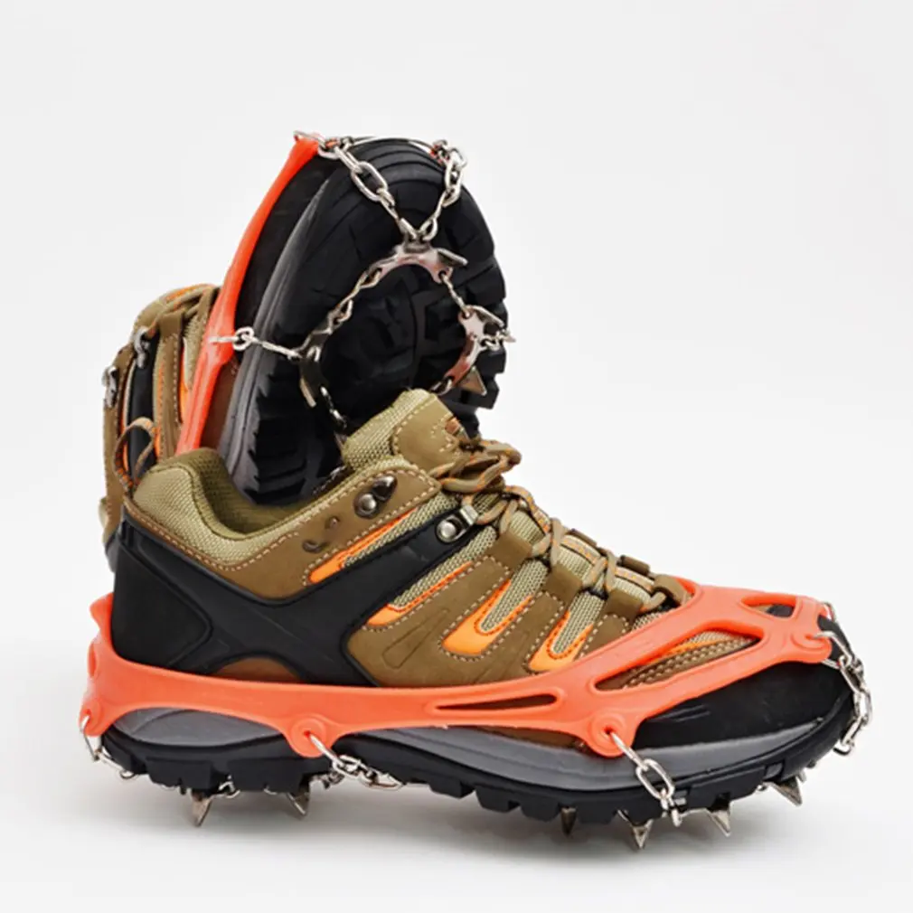 

13 Teeth Ice Snow Grips Crampon Winter Hiking Climbing Shoes Cleats Chain Camping Snow Crampon Climbing Anti-slip Ice Gripper