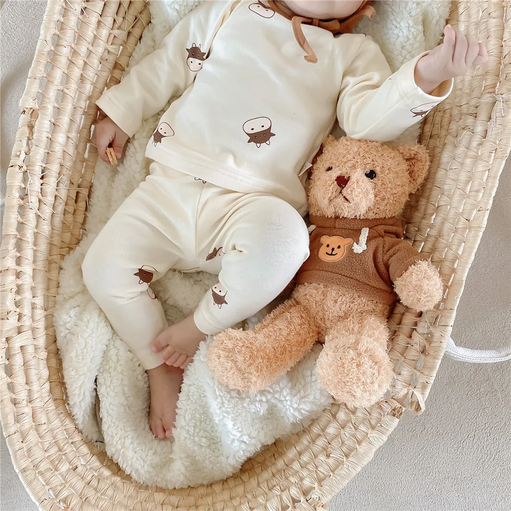 

2022 Autumn New Baby Cartoon Clothes Set Cute Print Long Sleeve T Shirt + Pants 2pcs Infant Tracksuit Kids Toddler Clothing Suit