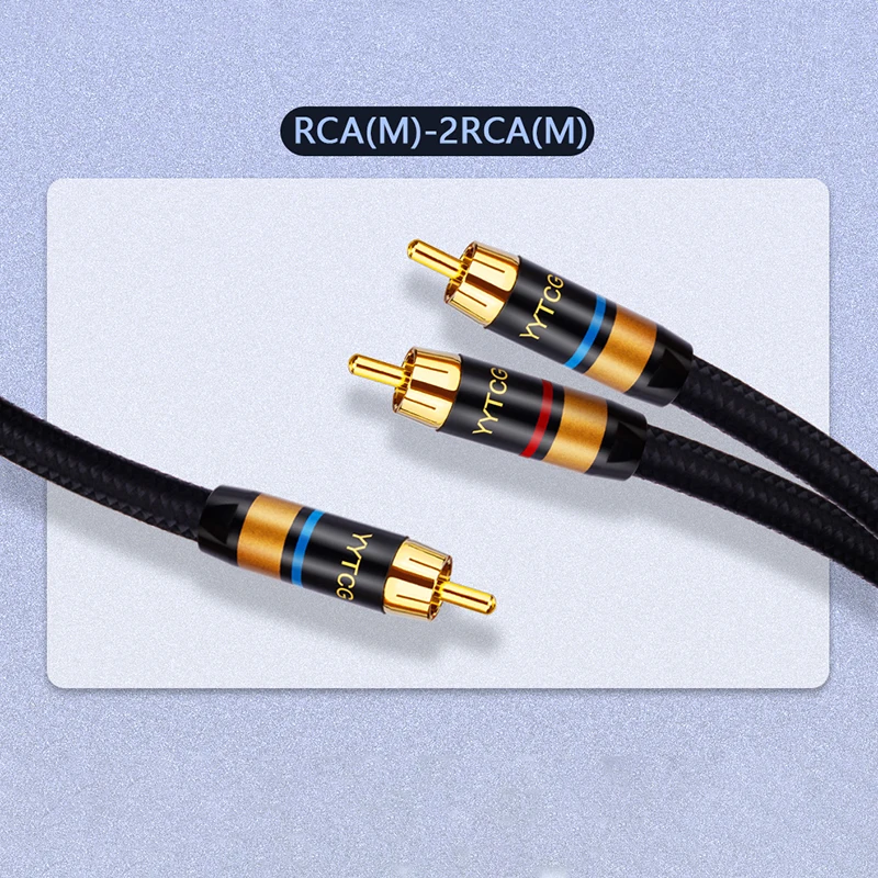 hifi 0 5m1m1 5m2m3m5m rca y adapter cable subwoofer y cable 1x cinch to 2x cinch audio cable 1 rca to 2 rca cable free global shipping